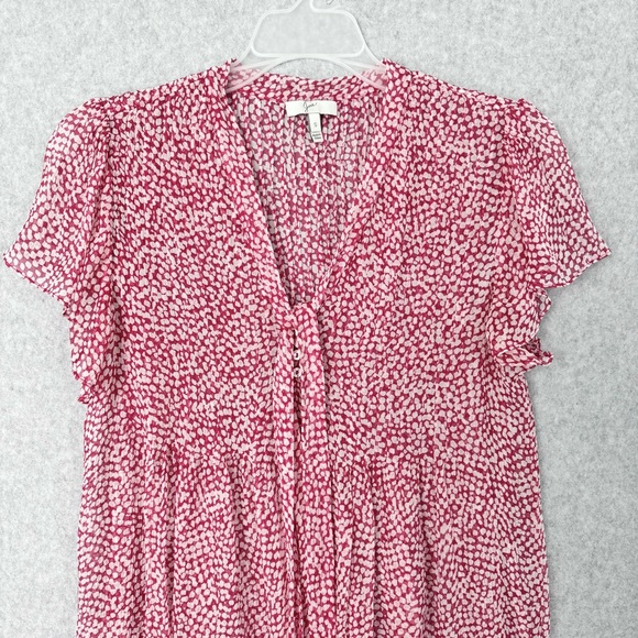 Joie Silk Blouse Top Womens Small Short Sleeve Tie Front Sheer Lightweight READ - Picture 4 of 16